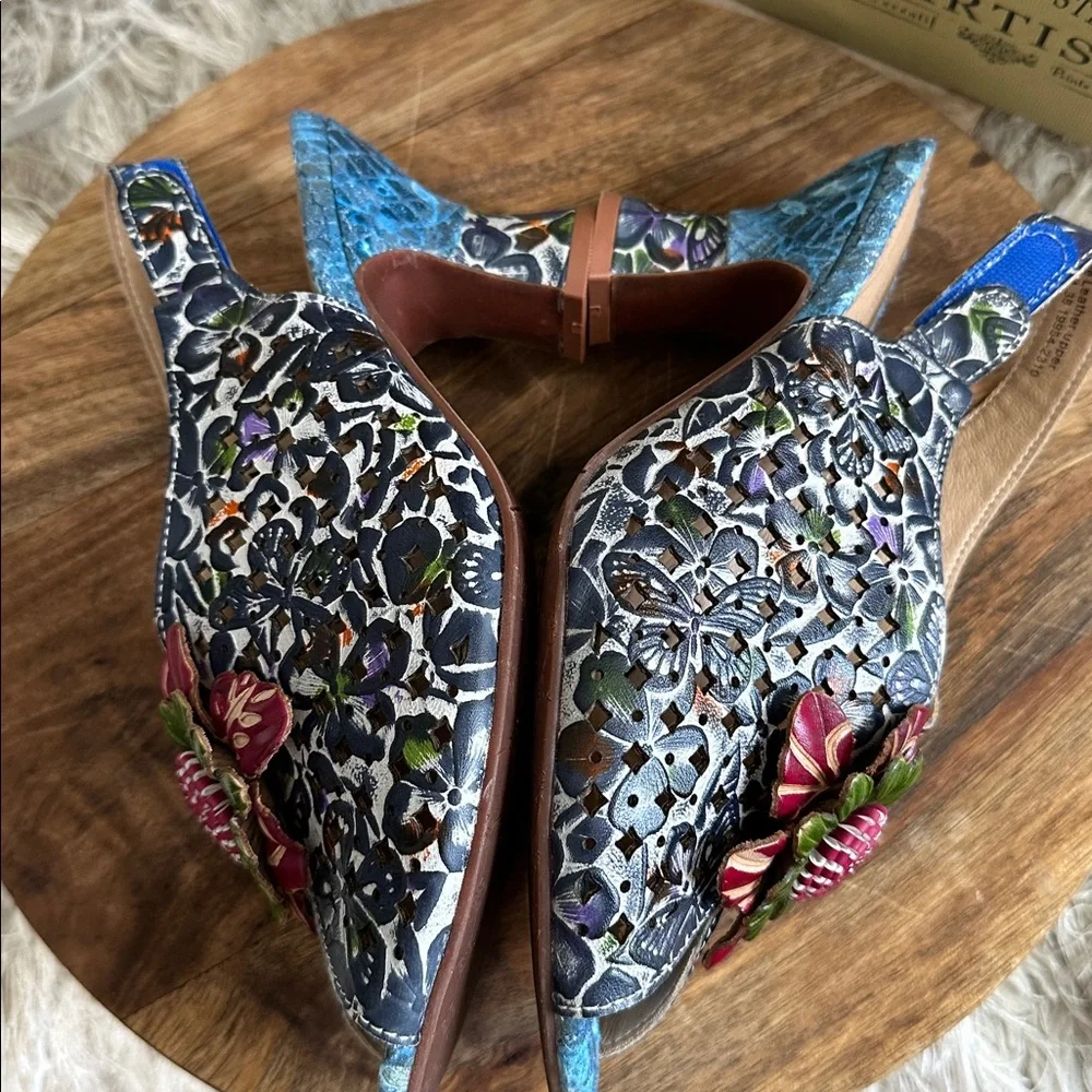 L'Artiste Women's Arautre Slingback Sandal Size 38 US 7 1/2-8 Art To Wear - Picture 8 of 17